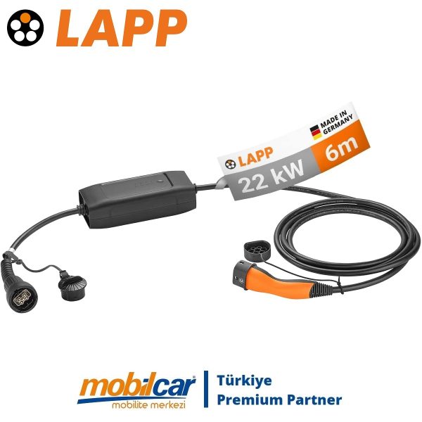 LAPP Elektrikli Araç Taşınabilir Şarj Cihazı AC 22KW 32A 6mt IP67 Tip-2